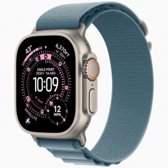 Apple Watch Ultra 3 GPS + Cellular, 49 мм Natural Titanium Case with Light Blue Alpine Loop, L