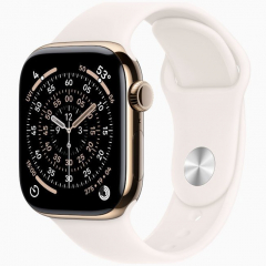 Apple Watch Series 11 GPS + Cellular, 46 мм Gold Titanium Case with Light Blush Sport Band, S/M