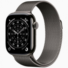 Apple Watch Series 11 GPS + Cellular, 42 мм Slate Titanium Case with Slate Milanese Loop