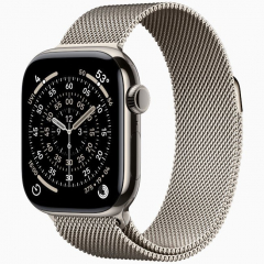Apple Watch Series 11 GPS + Cellular, 42 мм Natural Titanium Case with Natural Milanese Loop